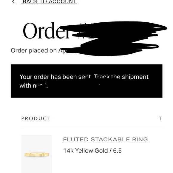 Ring Concierge Fluted Gold Stackable Ring 14k yellow gold- Size 6.5 - Picture 2 of 5